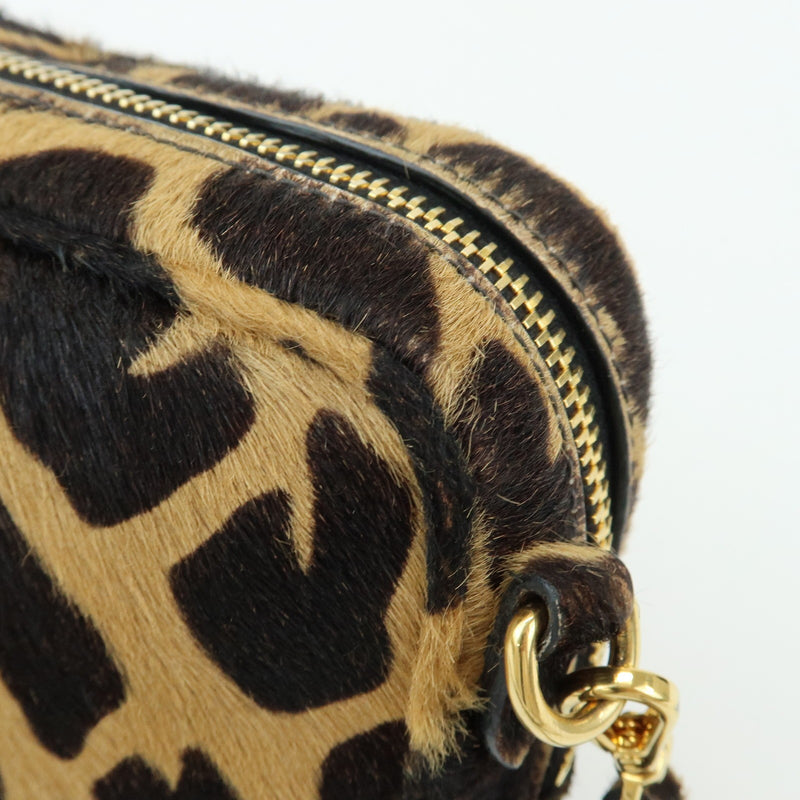 Prada Camera Printed Calf Hair Brown Pony_style_calfskin Bag