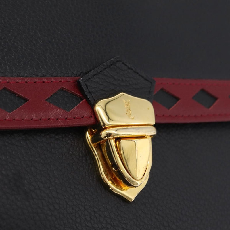 Saint Laurent Vintage Shoulder Bag Leather Black