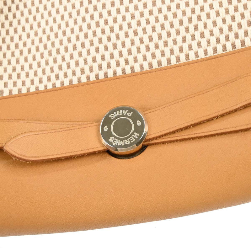 Hermes Herbag Toile And Leather Beige Canvas Bag