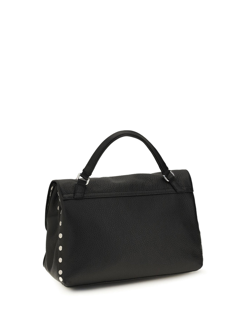 Zanellato Postina Daily Top Handle Bag — Black Calf Leather