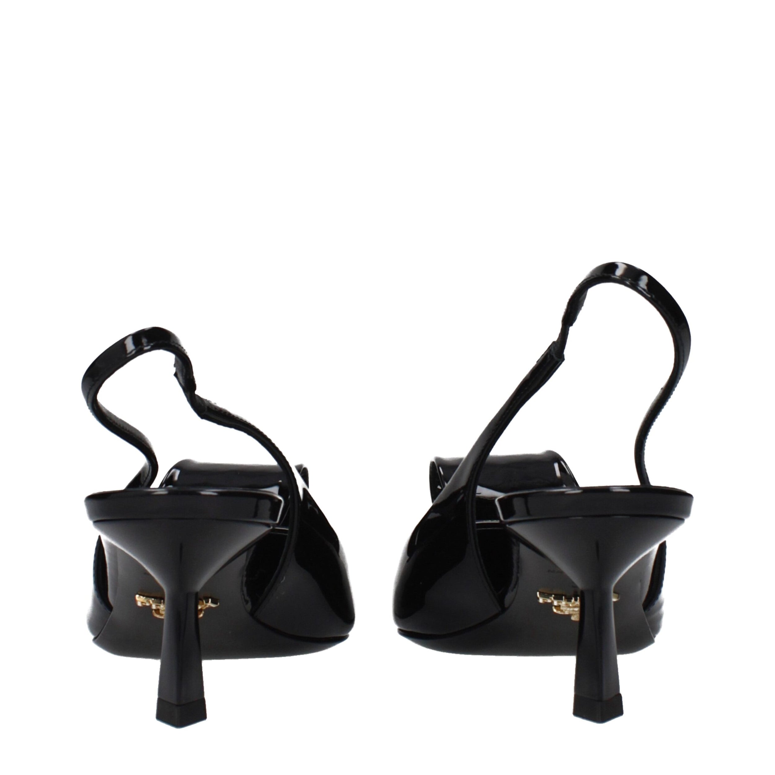 Black Leather Stiletto Heel Sandals