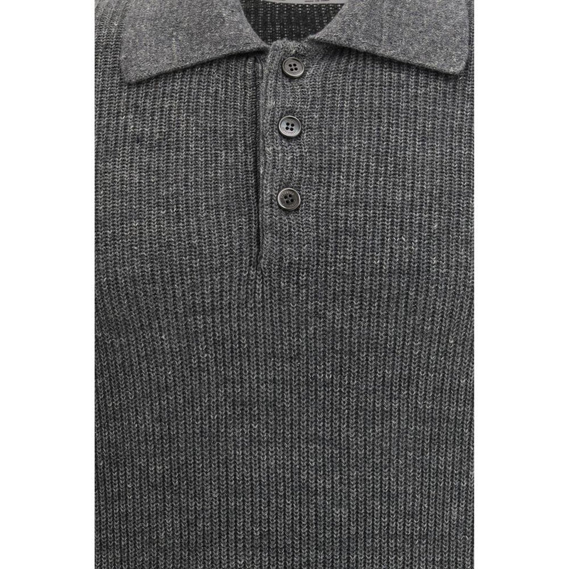 Gray Cotton Polo Shirt