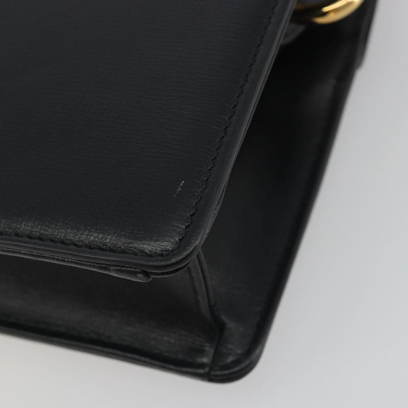 Gucci Gg Ring Leather Black Bag