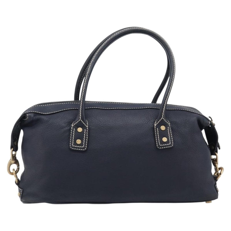 Celine Top Handle Leather Black Bag