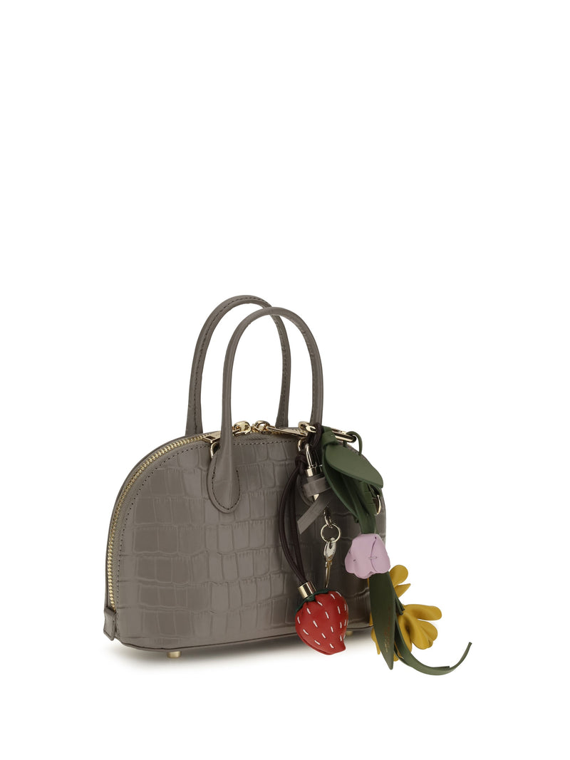 Self-Portrait Top Handle Bag — Gray Calf Leather Bos Taurus Hand