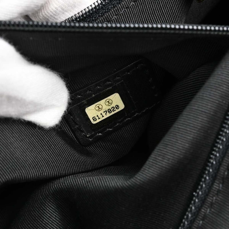 Chanel Vintage Wooden Caviar Black Leather Bag