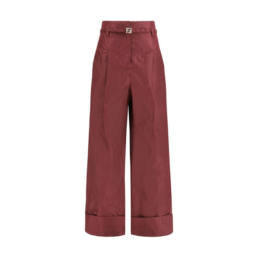 Bordeaux Silk Casual Pants