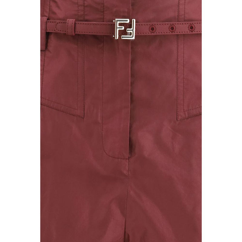 Bordeaux Silk Casual Pants