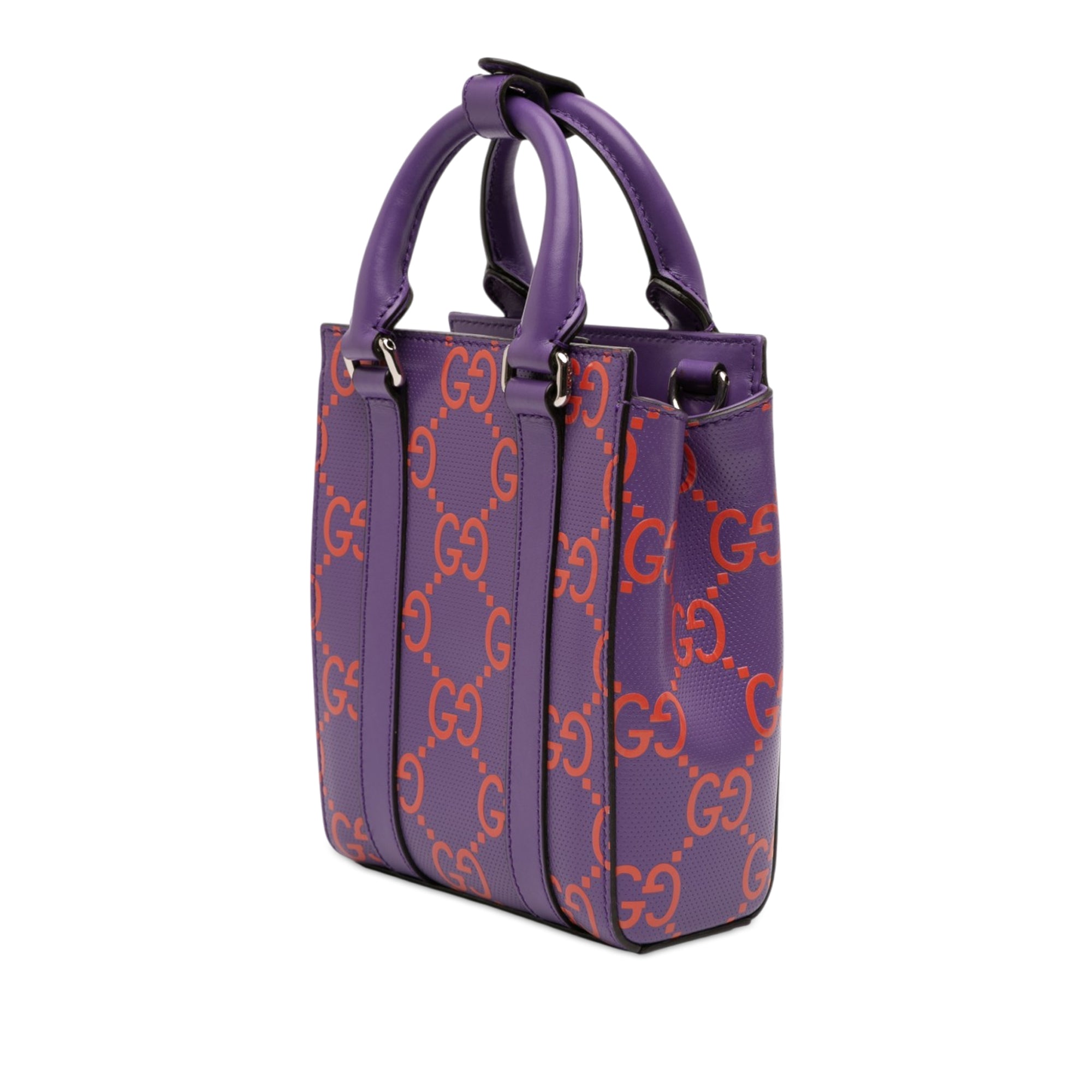 Mini GG Embossed Perforated Leather Tote - Image 2