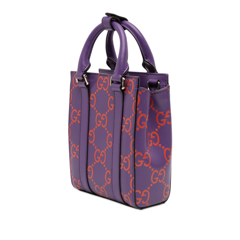 Mini GG Embossed Perforated Leather Tote - Image 2