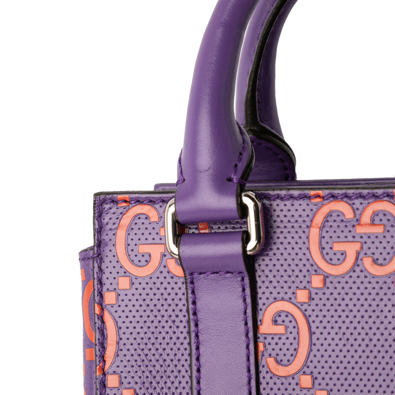 Mini GG Embossed Perforated Leather Tote - Image 6