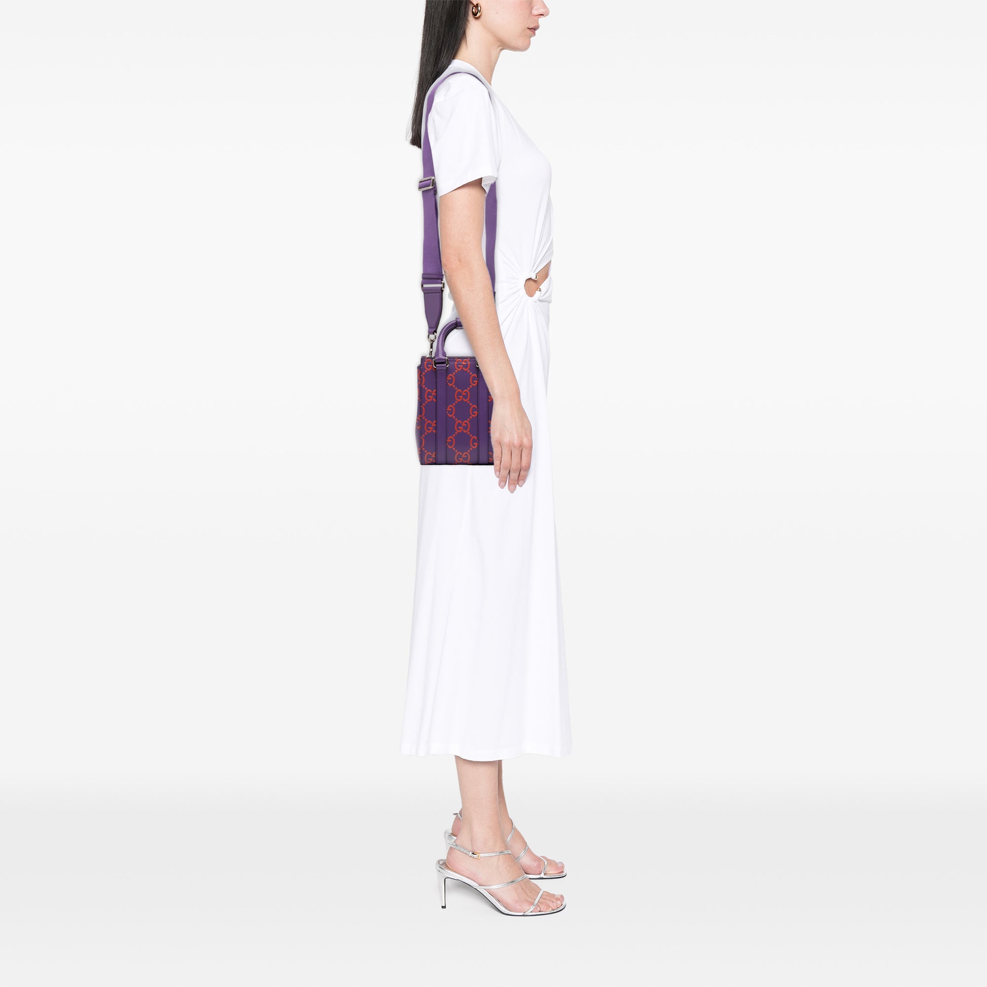 Mini GG Embossed Perforated Leather Tote - Image 8