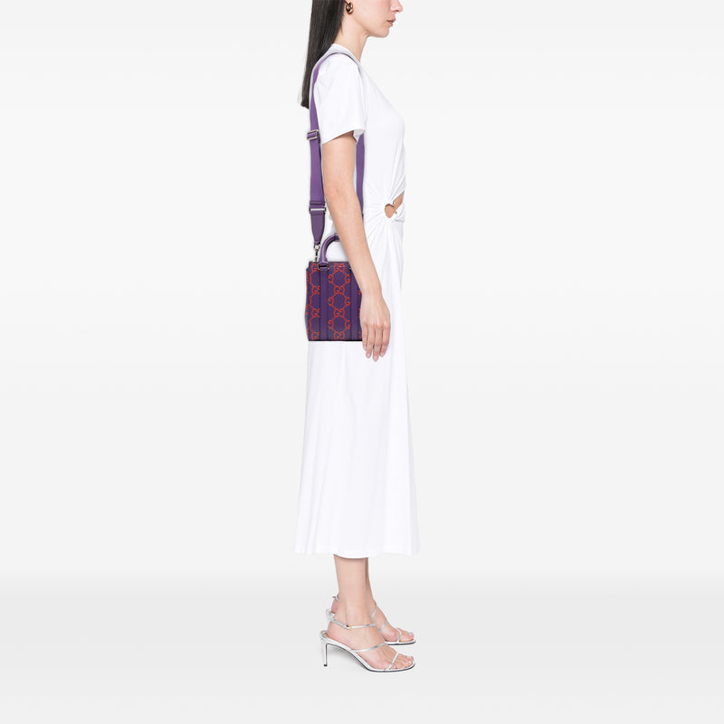 Mini GG Embossed Perforated Leather Tote - Image 8