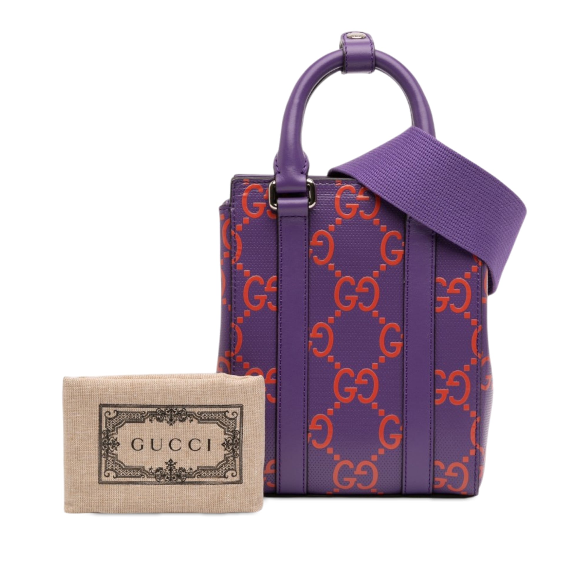 Mini GG Embossed Perforated Leather Tote - Image 9
