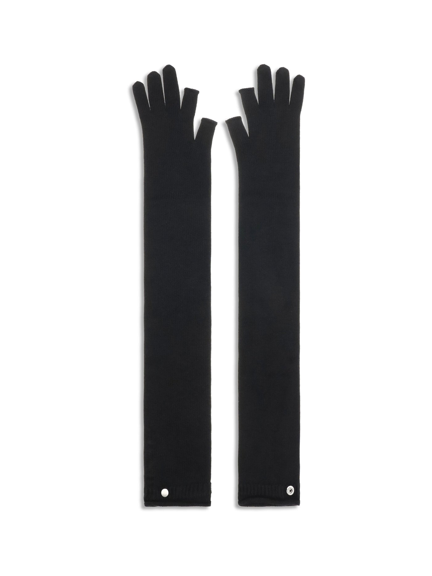 Rick Owens Ribbed Knit Gloves — Black Wool Blend