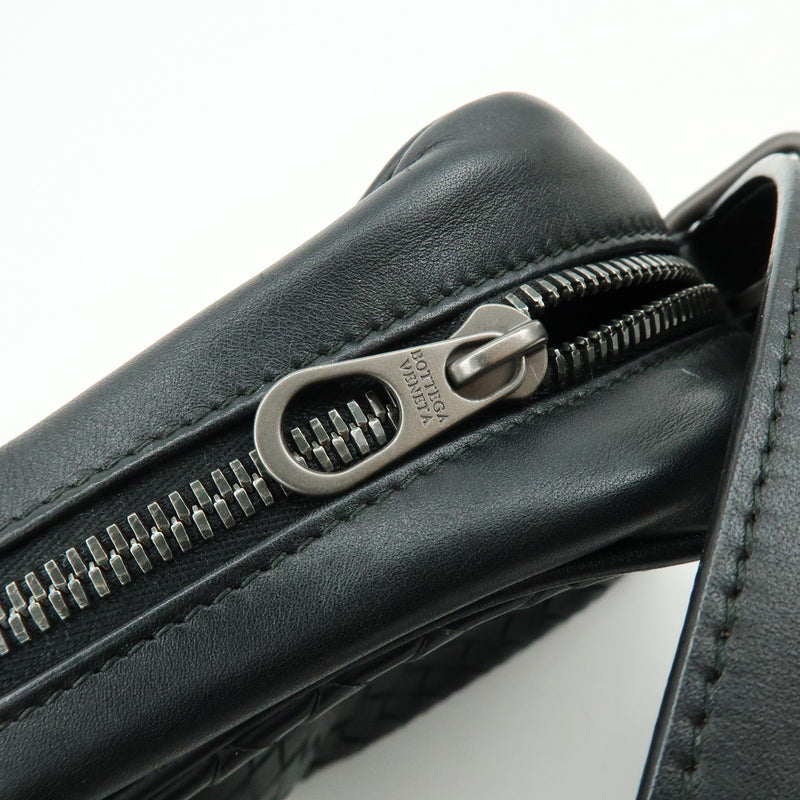Bottega Veneta Front Pocket Messenger Intrecciato Nappa Black Leather