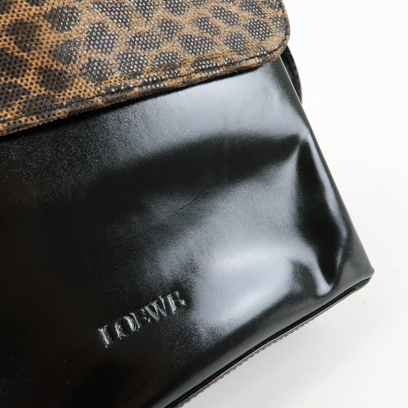 Loewe Vintage Velazquez Top Handle Leather Black Patent_leather Bag