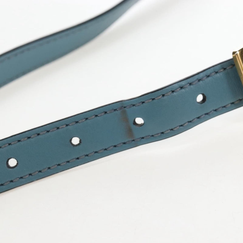Miu Miu Madras Crystal Buckle Leather Blue Bag