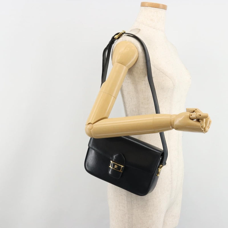Celine Shoulder Leather Navy Bag