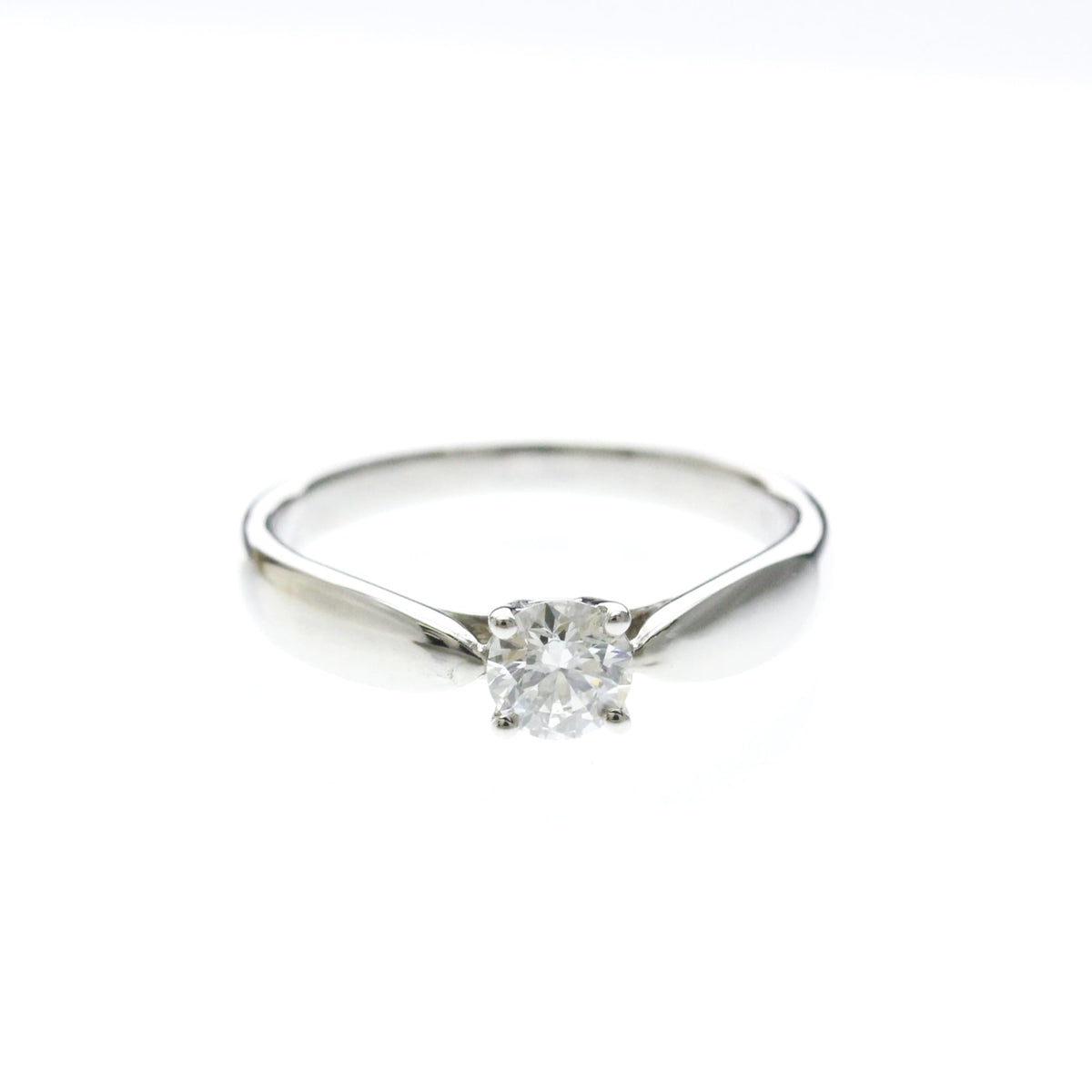 Tiffany & Co. Harmony Solitaire Platinum And Pave Diamonds With Rbc Diamond G-Vs1 Silver Bijoux
