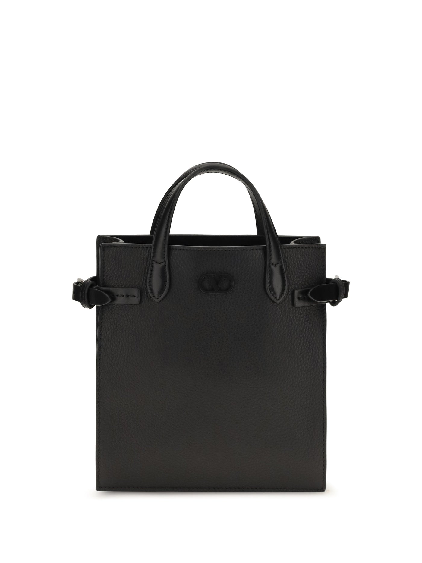 Valentino Garavani Antibes Shoulder Bag — Black Calf Leather Bos Taurus