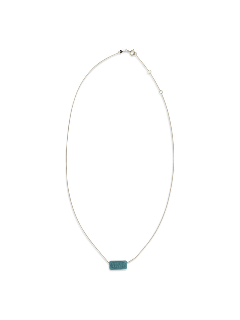 Aliita Soap Necklace — Turquoise White Gold Necklaces