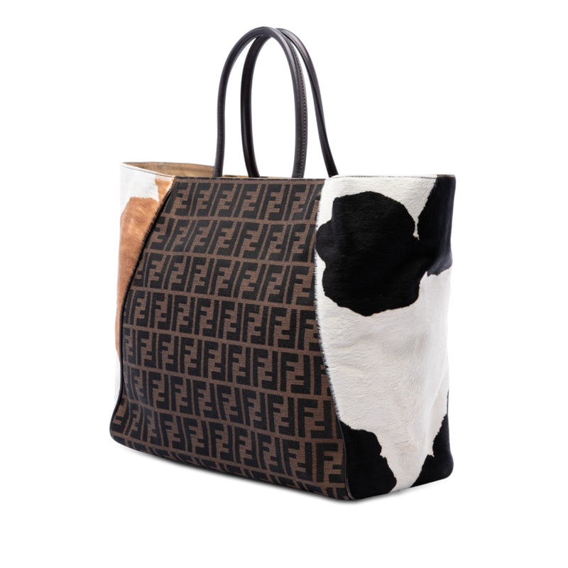 Large Zucca Canvas Ponyhair 2Jours Tote - Image 2