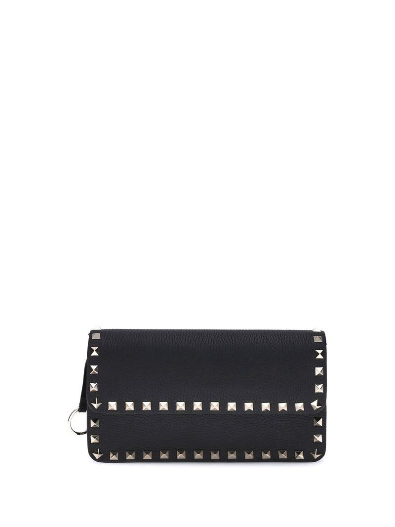 Valentino Garavani Rockstud Wallet — Black Calf Leather (bos Taurus)