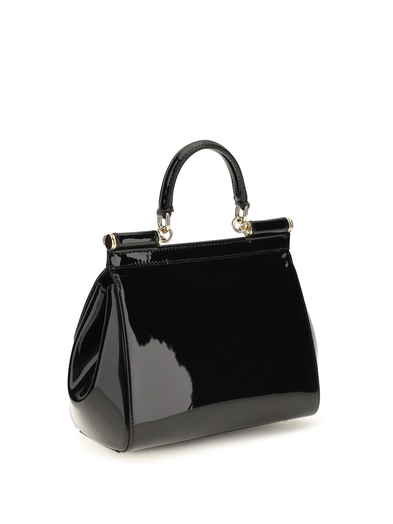 Dolce & Gabbana Sicily Shoulder Bag — Black Calf Leather Bos Taurus