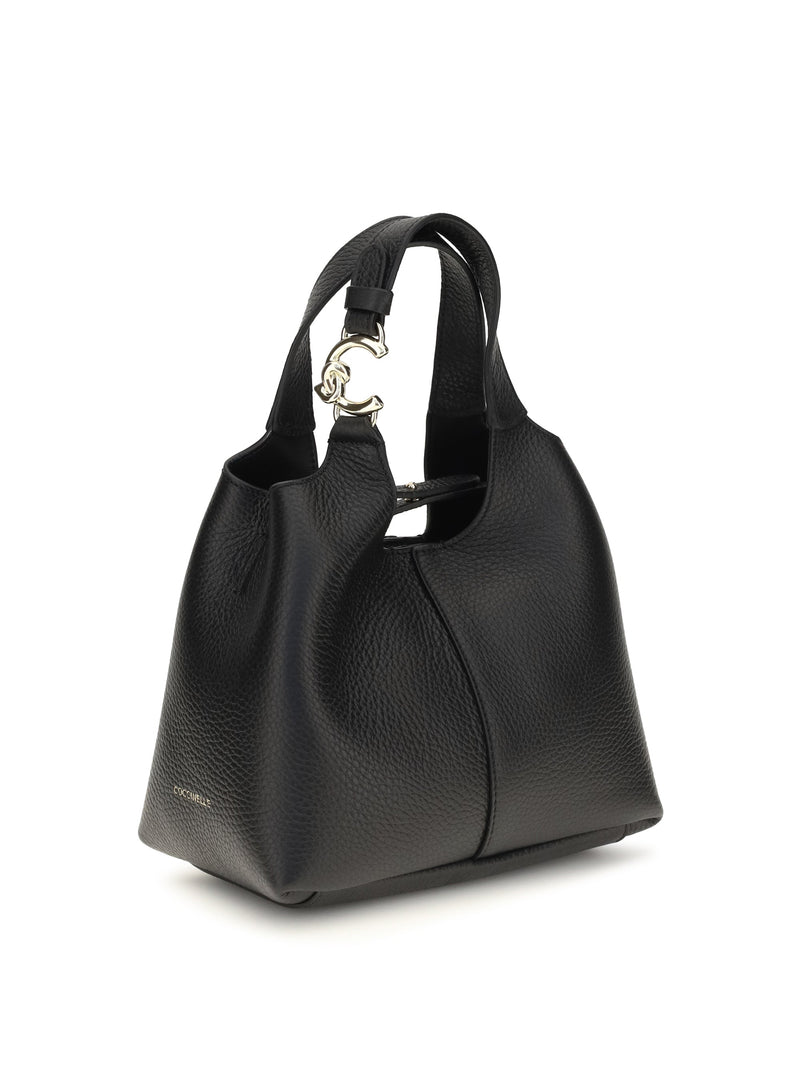 Coccinelle Shoulder Bag — Black Calf Leather Bos Taurus