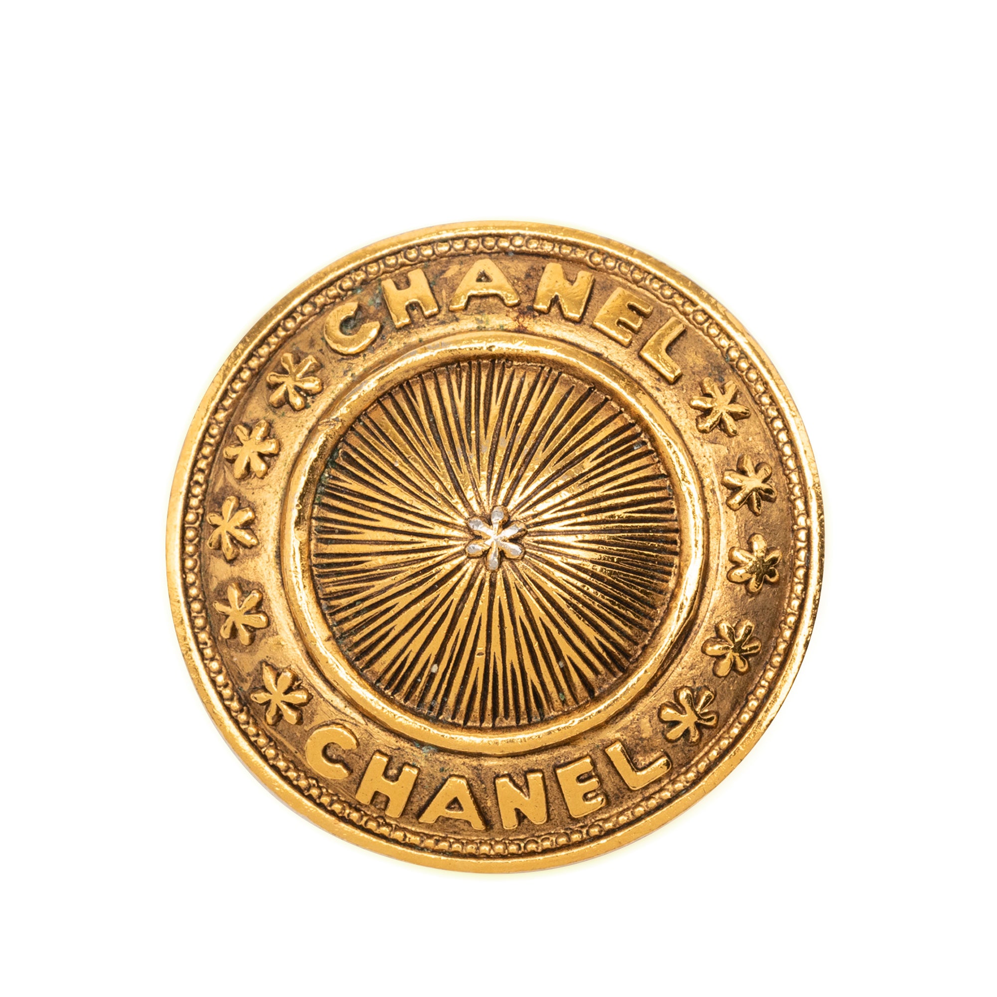Gold Plated Round Brooch - Image 1