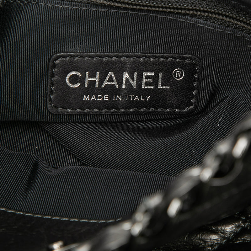 Large Glazed Calfskin Quilted Chain Me Tote - Image 5