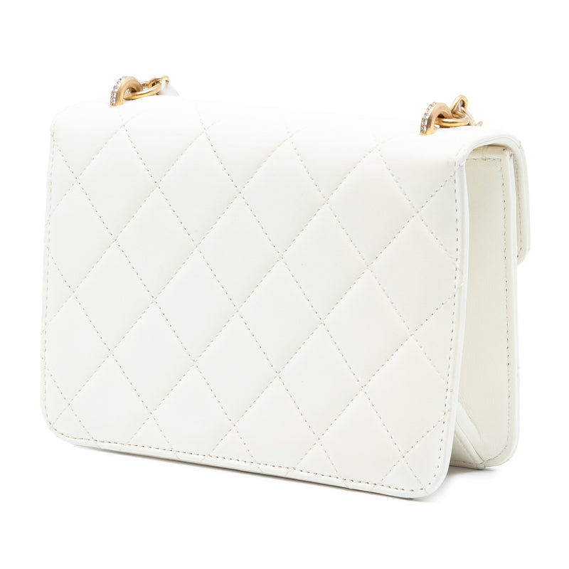 Quilted Lambskin Crystal Geometric CC Frame Flap - Image 2