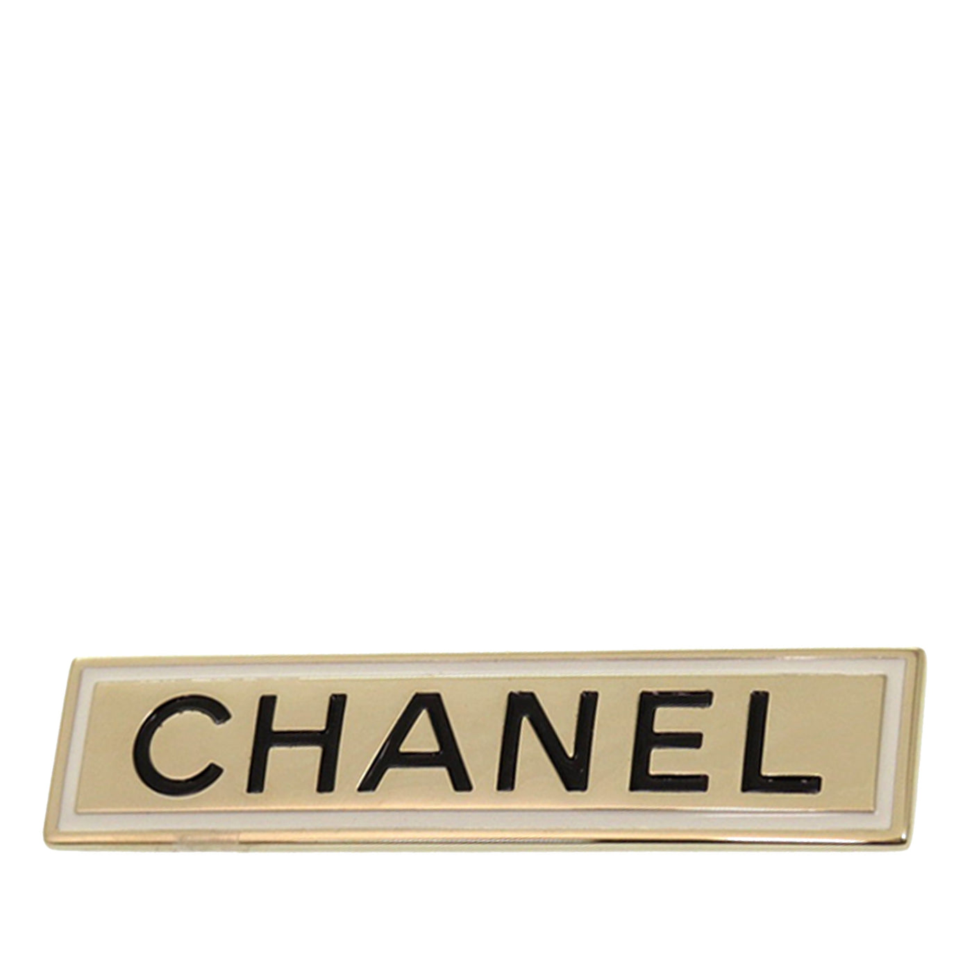 Gold Plated Logo Plate Brooch - Image 1