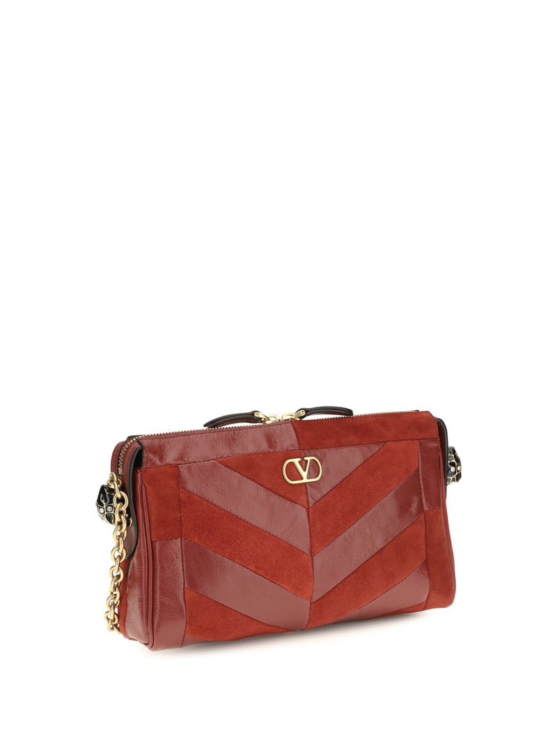 Valentino Garavani Panthea Shoulder Bag — Red Calf Leather Bos Taurus