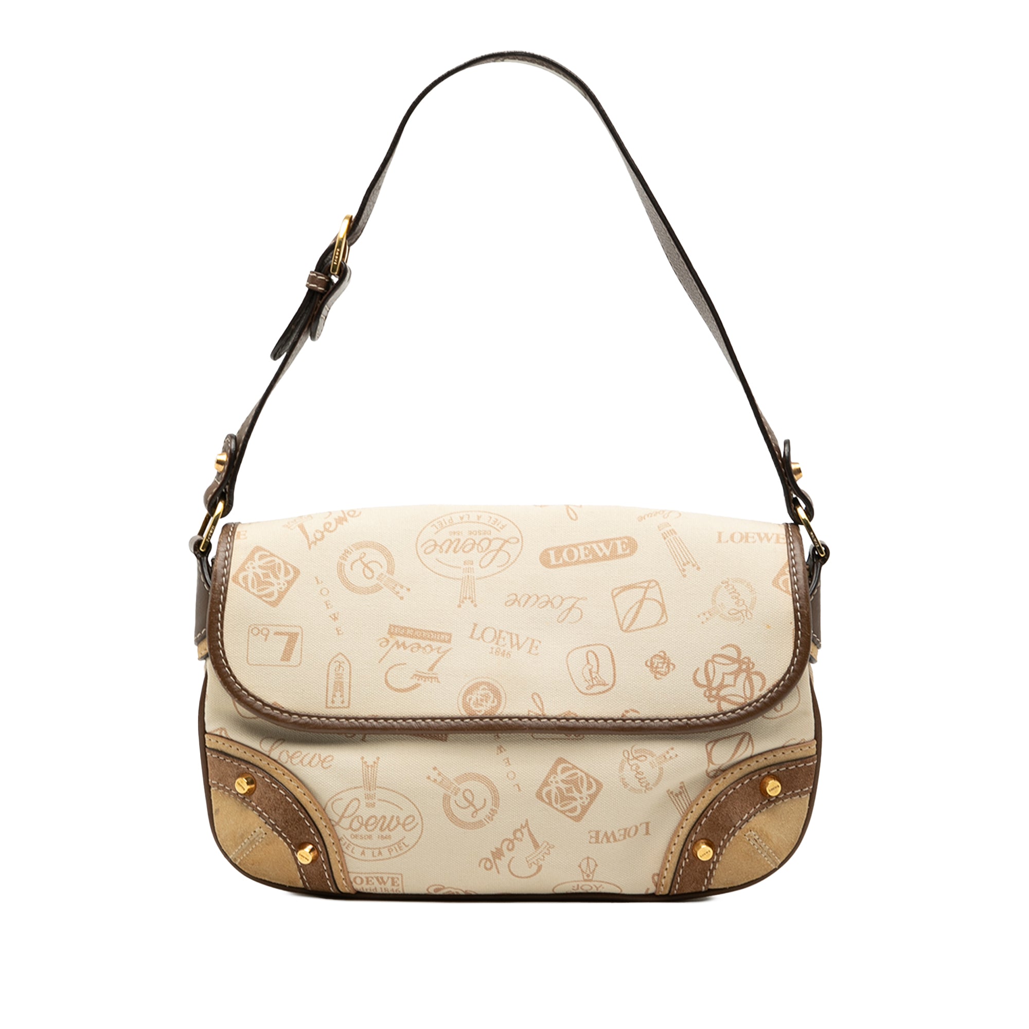 160th Anniversary Suede Trimmed Canvas Flap Shoulder Bag - Image 1