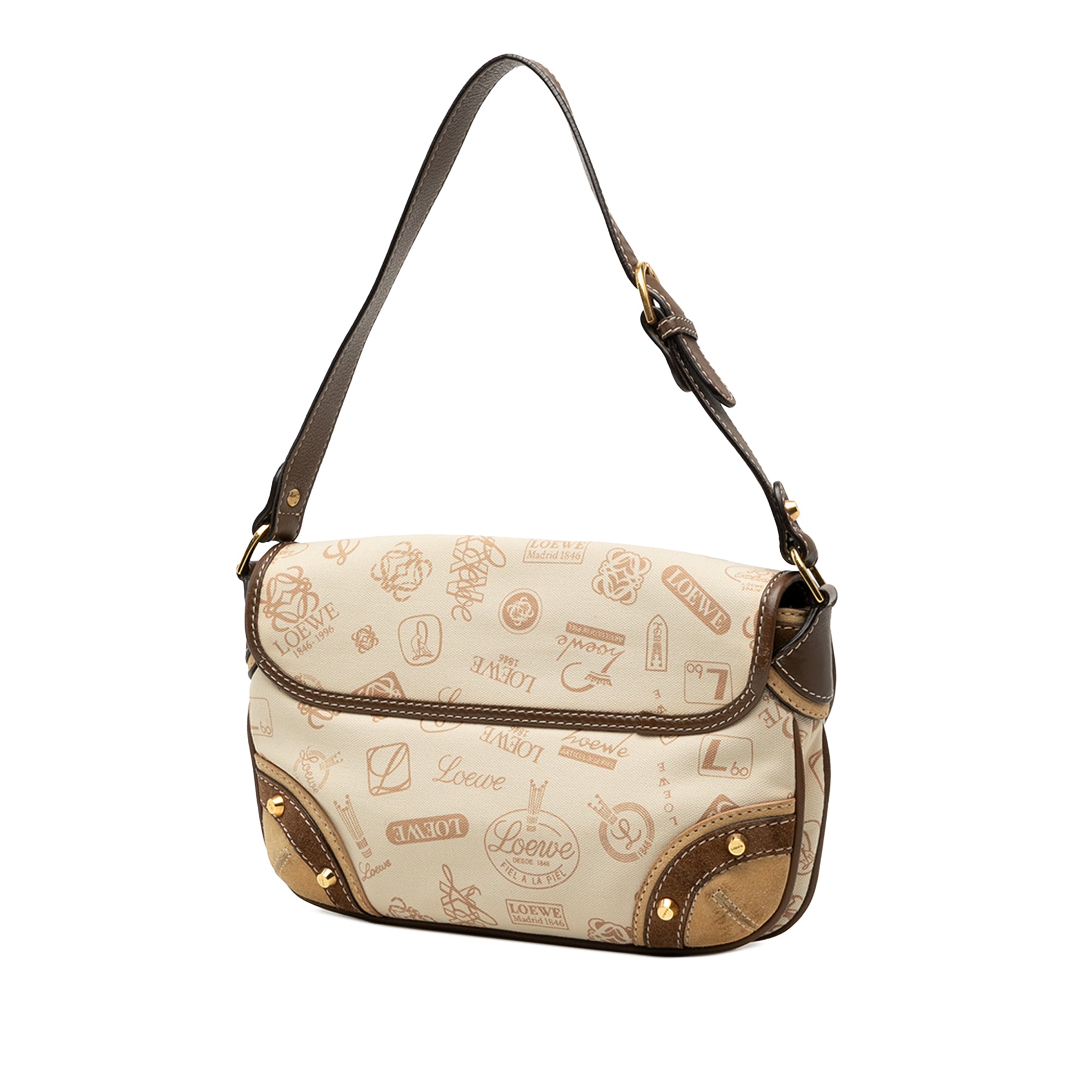 160th Anniversary Suede Trimmed Canvas Flap Shoulder Bag - Image 2
