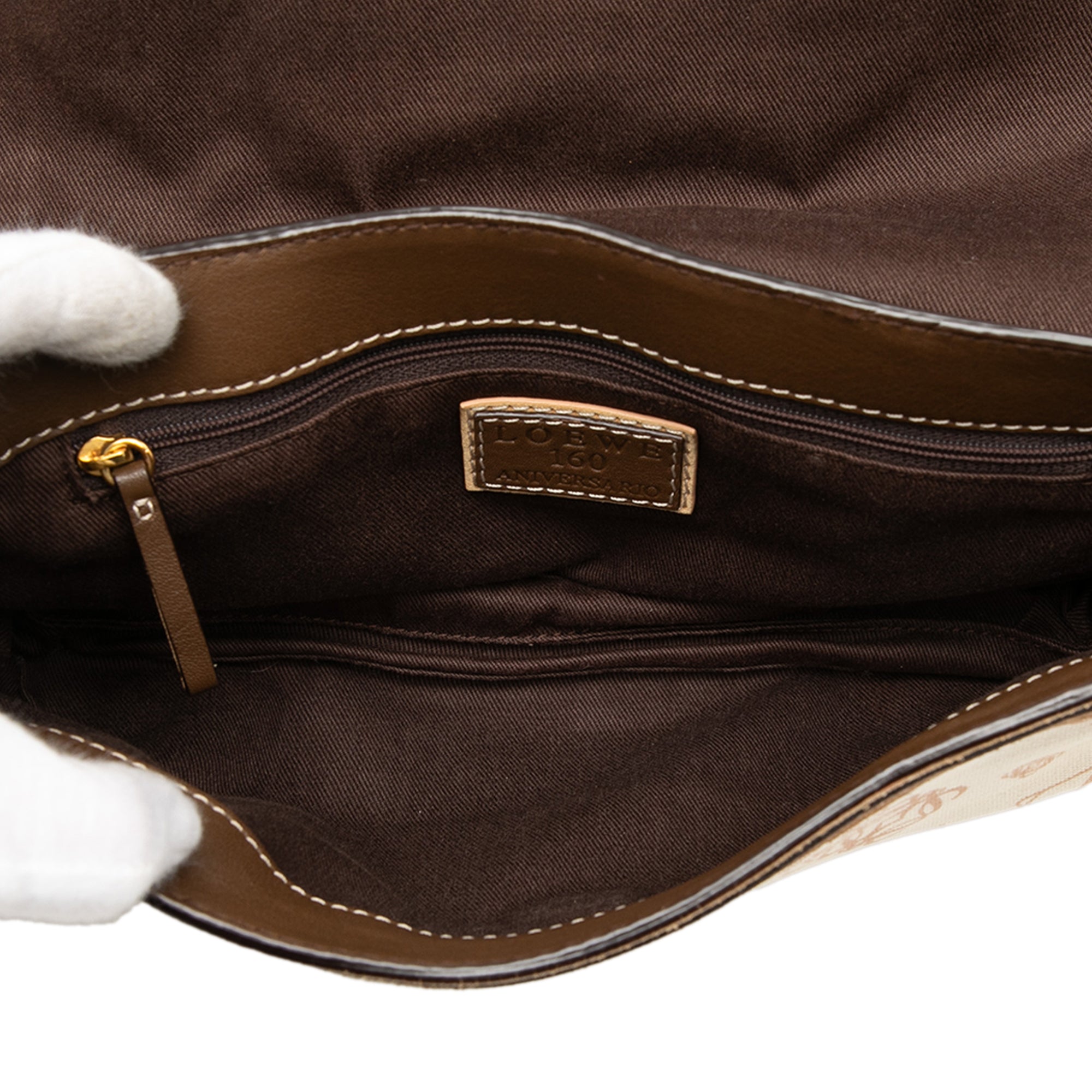 160th Anniversary Suede Trimmed Canvas Flap Shoulder Bag - Image 4