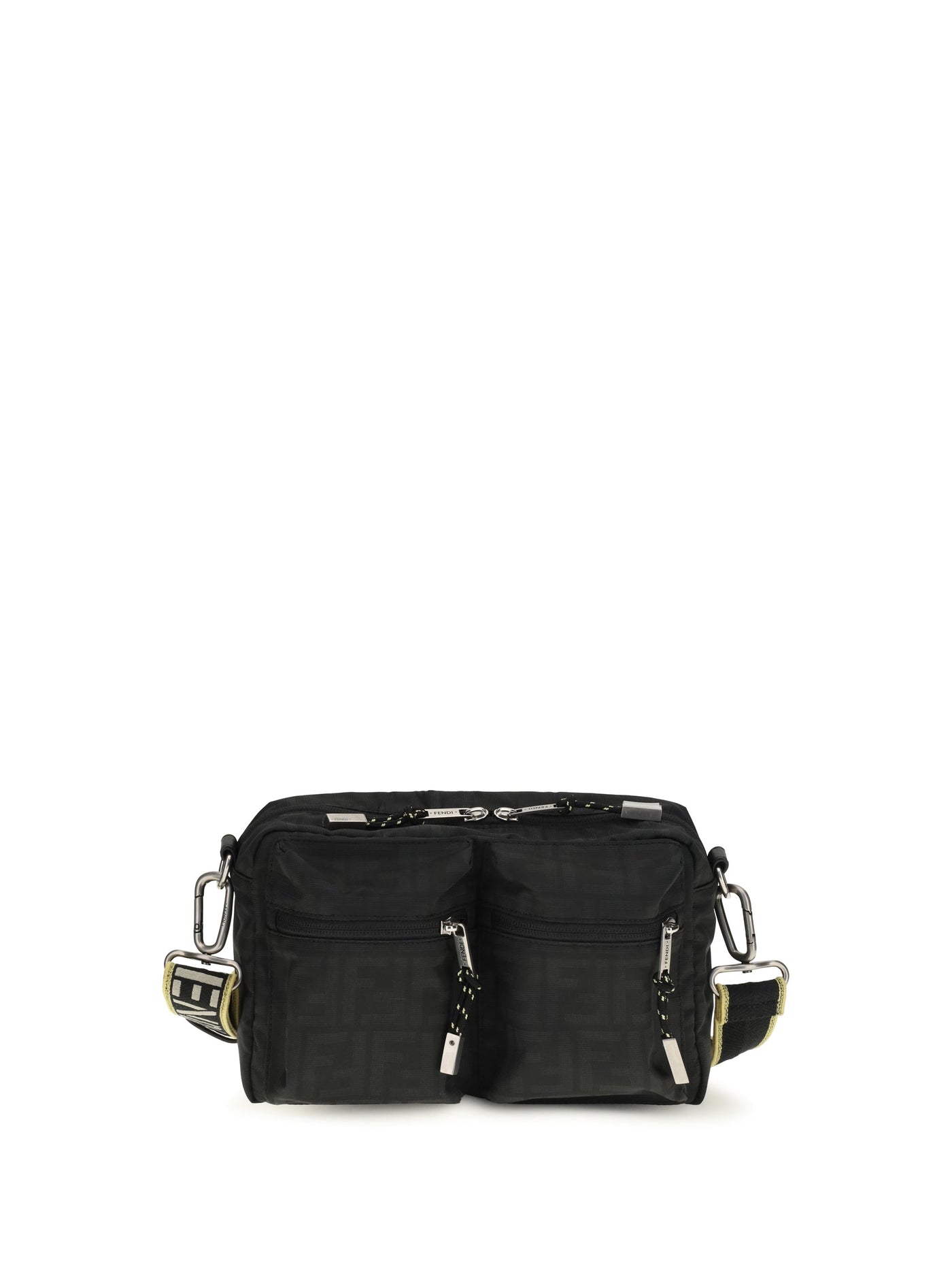 Fendi Ff Monogram Fabric Camera Bag — Black Polyester