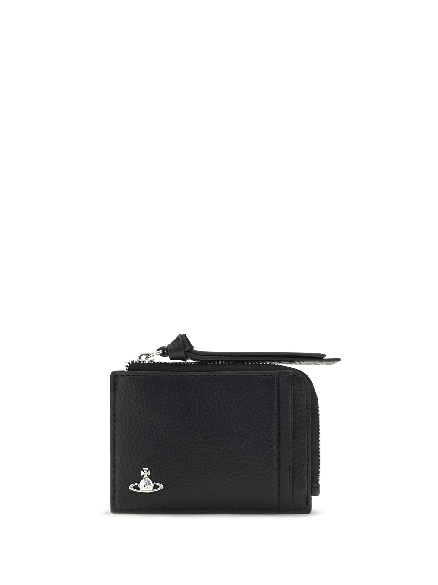Vivienne Westwood Leather Zip Card Holder Case — Black Calf Bos Taurus Wallet