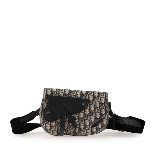 Oblique Canvas Saddle Messenger Bag - Image 1