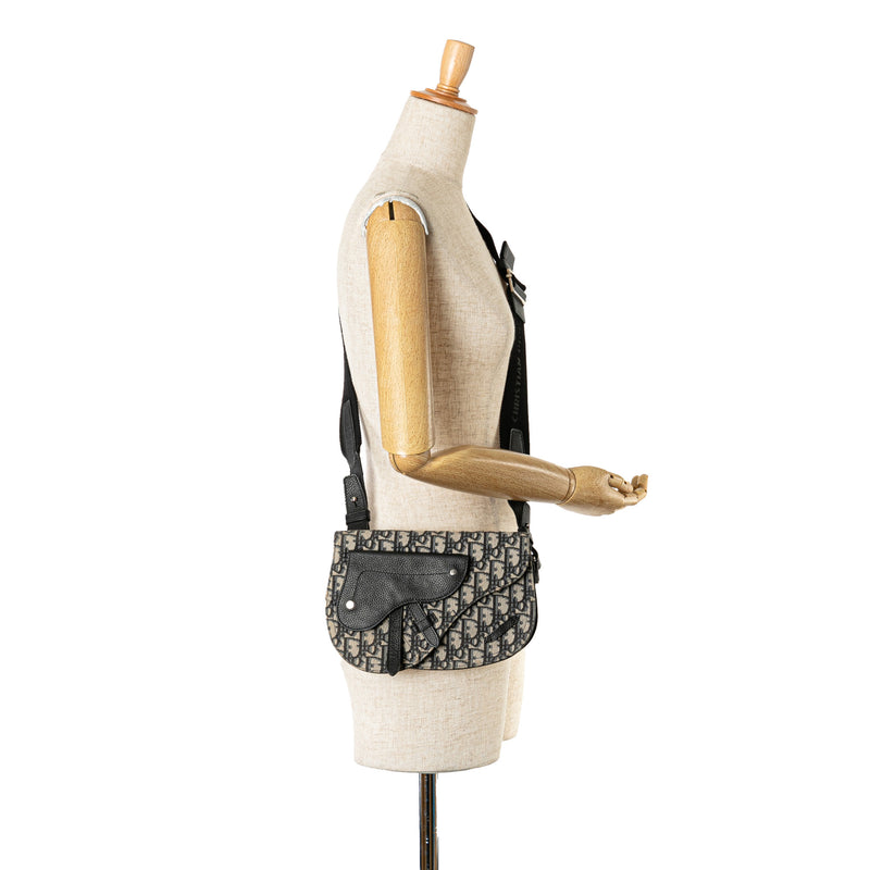Oblique Canvas Saddle Messenger Bag - Image 10