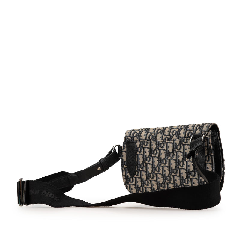 Oblique Canvas Saddle Messenger Bag - Image 2