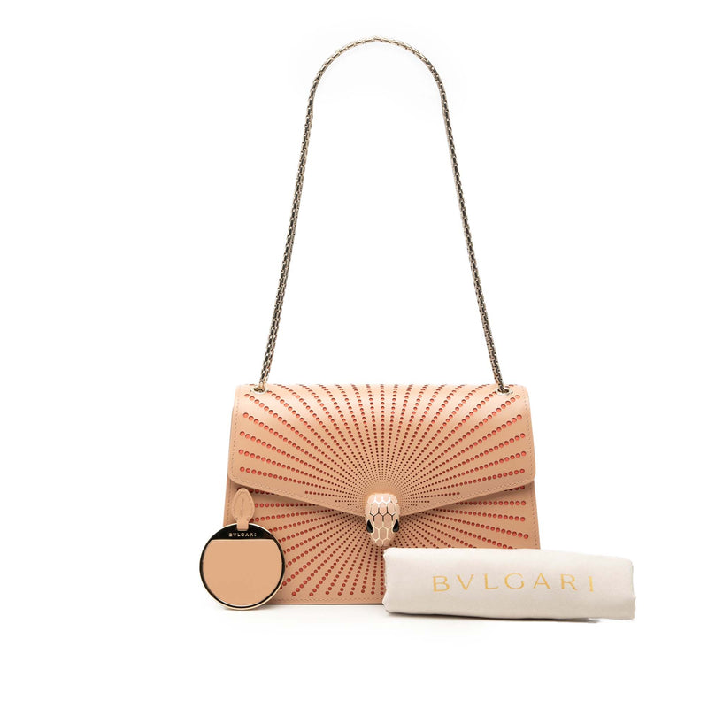 Medium Laser Cut Calfskin Diamond Blast Sunshine Serpenti Forever Shoulder Bag - Image 7
