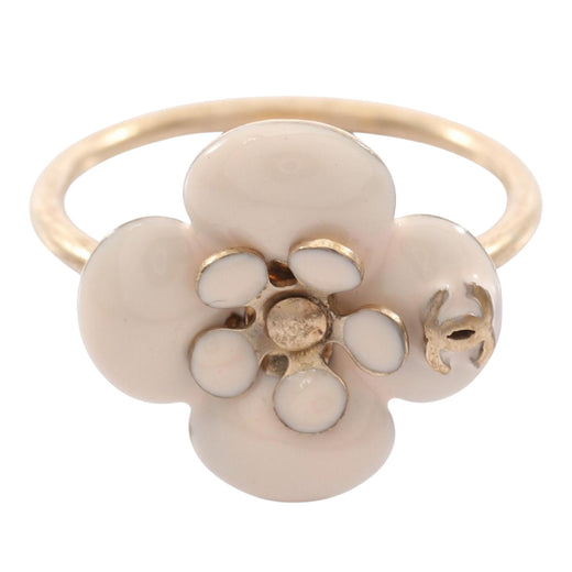 CC Gold Plated and Enamel Flower Ring - Image 1