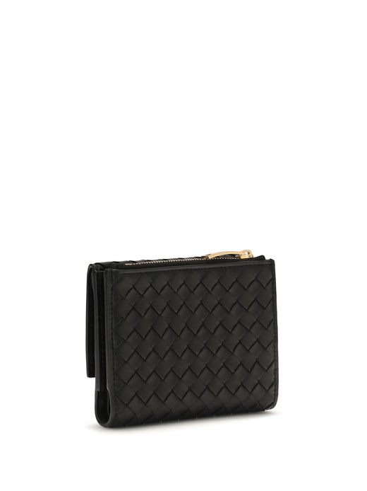 Bottega Veneta Intrecciato Woven Leather Trifold Wallet — Black Lamb & Purses