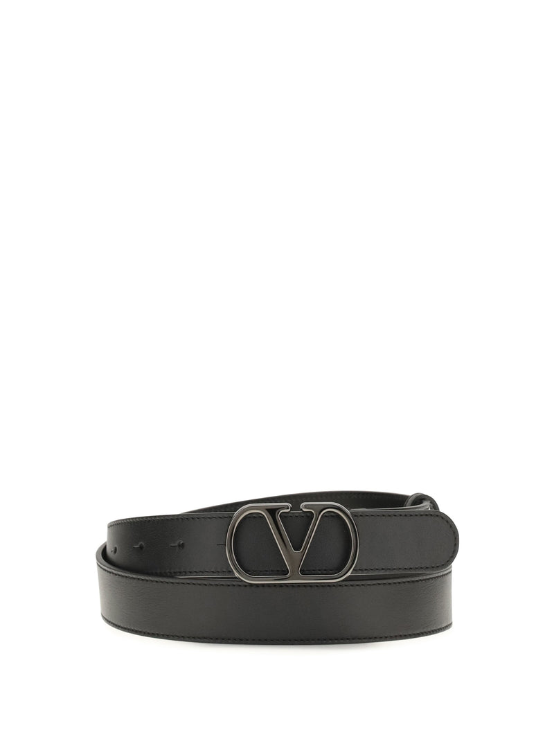 Valentino Garavani Belt — Black Calf Leather