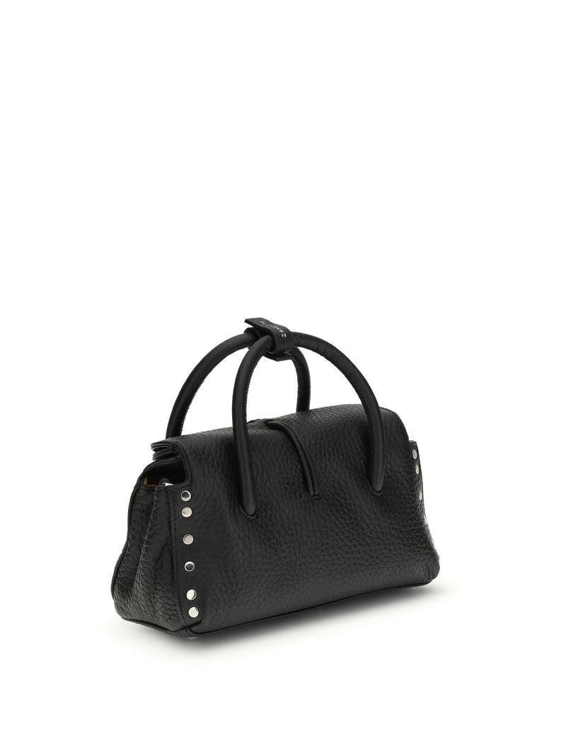 Zanellato Dotta Centauro Baby Top Handle Bag — Black Calf Leather Bos Taurus