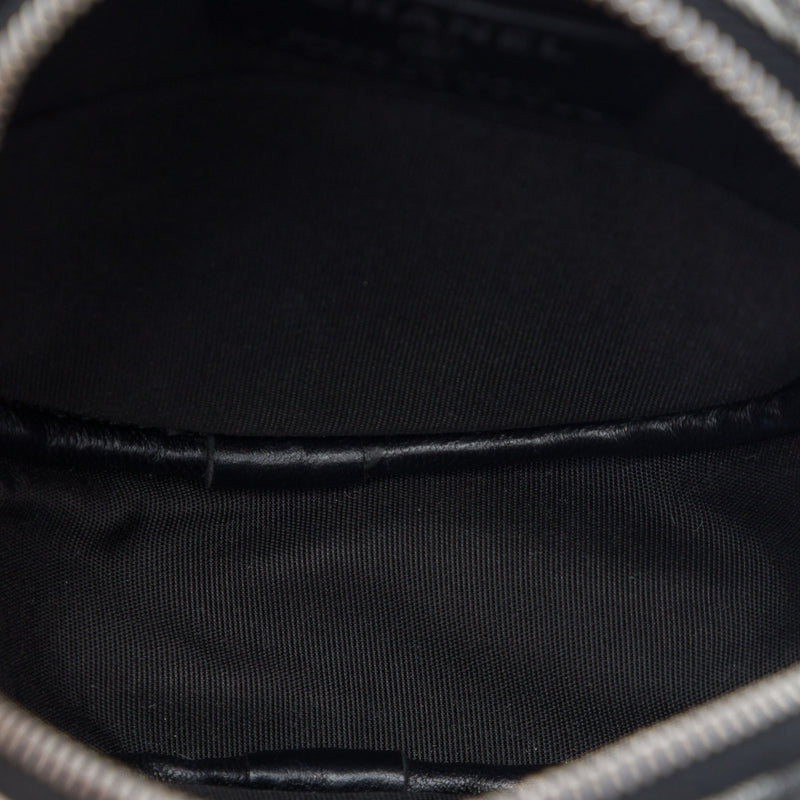 CC Calfskin Floral Round Clutch with Chain - Image 4