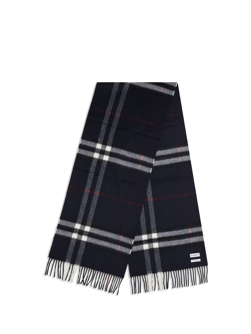 Burberry Cashmere Check Scarf — Blue (capra Hircus) Scarfs